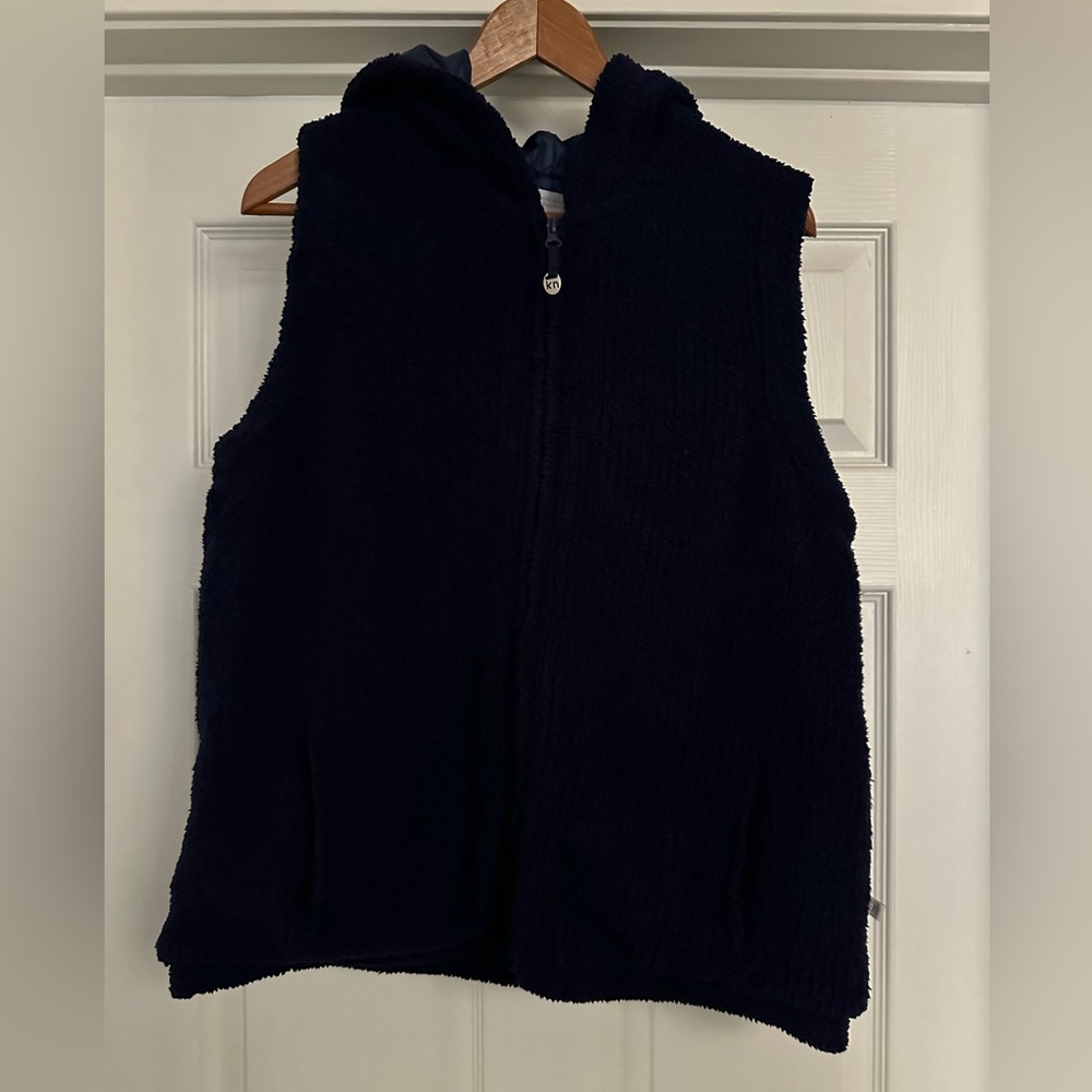 Karen Neuburger Casual Hooded Navy Vest. Size M